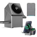 Premium 3-in-1 draaibaar Qi2 magnetisch draadloos oplaadstation - grijs