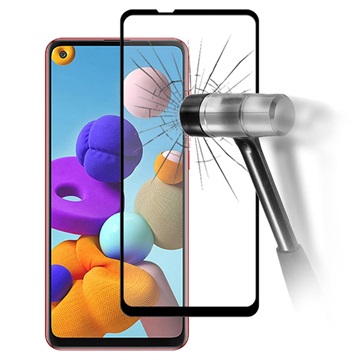 Prio 3D Samsung Galaxy A21s Glazen Screenprotector - 9H - Zwart