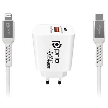 Prio Fast Charge MFi Lightning Opladen Set - 20W - Wit