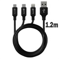 Prio High-Speed 3-in-1 Oplaadkabel - 1.2m