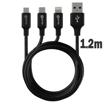 Prio High-Speed 3-in-1 Oplaadkabel - 1.2m