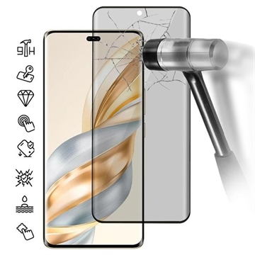 Honor X60 Pro Privacy Full Cover Glazen Screenprotector - Zwarte Rand