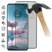 Motorola Edge 40 Neo Privacy Full Cover Glazen Screenprotector - Zwarte Rand