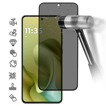 Motorola Moto G86/G86 Power Privacy Full Cover Glazen Screenprotector - Zwarte Rand