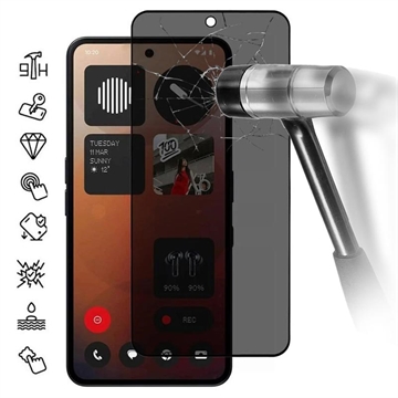 Nothing Phone (3a)/(3a) Pro Privacy Full Cover Glazen Screenprotector - Zwarte Rand