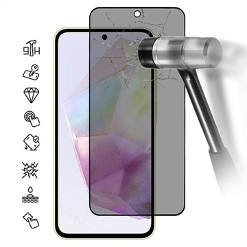 Samsung Galaxy A36/A56 Privacy Full Cover Glazen Screenprotector - Zwarte Rand