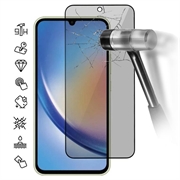 Samsung Galaxy M35 Privacy Full Cover Glazen Screenprotector - Zwarte Rand