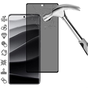 Xiaomi Redmi Note 14 Pro+ 5G/13 Pro+ Privacy Full Cover Glazen Screenprotector - Zwarte Rand