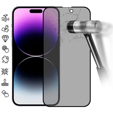 iPhone 16 Privacy Full Cover Glazen Screenprotector - Zwarte Rand