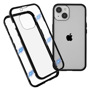 iPhone 14 Plus Magnetisch Hoesje met Gehard Glas - Zwart