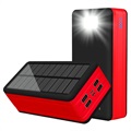 Psooo PS-400 Zonne Powerbank - 4xUSB-A, 50000mAh - Rood