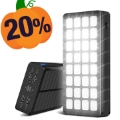 Psooo PS-900 Zonne Powerbank met LED-Licht - 30000mAh