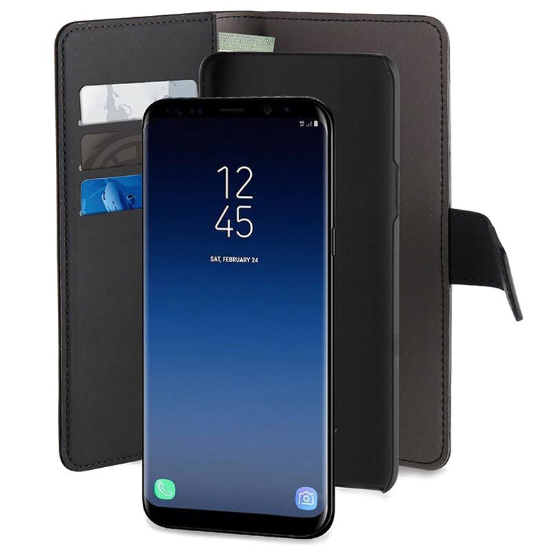 een schuldeiser Veilig waar dan ook Samsung Galaxy S9+ Puro 2-in-1 Magnetisch Wallet Case (Geopende verpakking  - Bevredigend) - Zwart