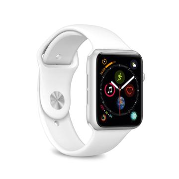 Apple Watch Series 10/9/8/SE (2022)/7/SE/6/5/4/3/2/1 Puro Icon Siliconen Band - 42mm/41mm/40mm/38mm - Wit