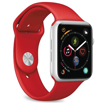 Puro Icon Apple Watch Series Ultra 2/Ultra/9/8/SE (2022)/7/SE/6/5/4/3/2/1 Silikon Bandje - 42mm, 44mm - Rood