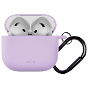 AirPods 4 Puro Icon siliconenhoesje met karabijnhaak - Paars