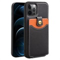 Qialino Business Style iPhone 12/12 Pro Leren Hoesje - Zwart