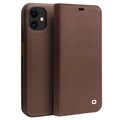 Qialino Classic iPhone 11 Wallet Leren Hoesje - Coffee