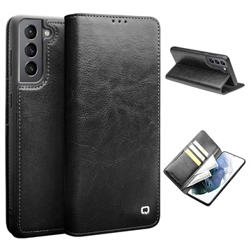 Qialino Classic Samsung Galaxy S21+ 5G Wallet Leren Hoesje