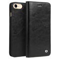 iPhone 7/8/SE (2020)/SE (2022) Qialino Classic Wallet Leren Hoesje - Zwart