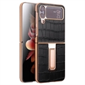 Qialino Croco Samsung Galaxy Z Flip4 Leder Bekleed Hoesje