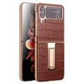 Qialino Croco Samsung Galaxy Z Flip4 Leder Bekleed Hoesje