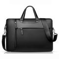 Qialino Echt Leren Laptoptas - 15" - Zwart