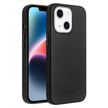 Qialino Premium Mag iPhone 14 Plus Leren Hoesje - Zwart