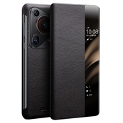 Huawei Pura 70 Ultra Qialino Smart View Leren Flip Hoesje - Klassiek - Zwart