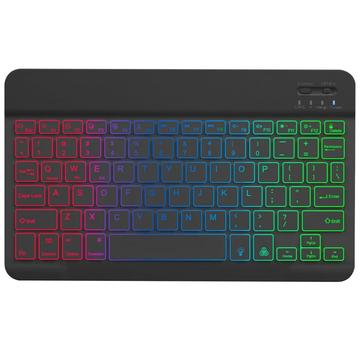 RGB-030 10-inch draadloos Bluetooth-toetsenbord met RGB-achtergrondverlichting - US Layout - Zwart