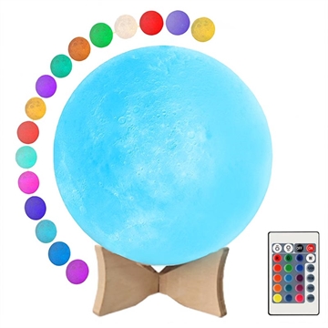 RGB LED Maanlamp / Nachtlampje YK2302 - 15cm, 1000mAh