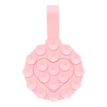 RK-X18/19 Silicone Hartvormige Zuignap Telefoonhouder - Dubbelzijdig, Afneembare Houder - Roze
