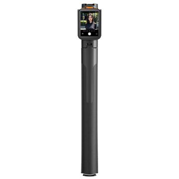 RK-X40W Ultra Bluetooth Selfie Stick met schermspiegeling en Auto Pop-Open Stand - Zwart