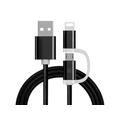 Reekin 2-in-1 gevlochten kabel - MicroUSB & Lightning - 1m