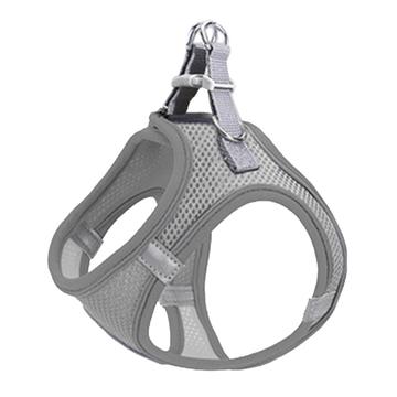 Reflecterend harnas voor kat/hond met riem - S - Linnen Grijs