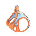 Reflecterend harnas voor kat/hond met riem - S - Oranje / Blauw