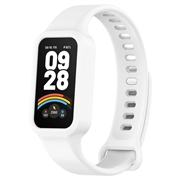 Xiaomi Smart Band 9 Active/Redmi Band 3 Vervangende Siliconen Band met Geïntegreerd Frame - Wit