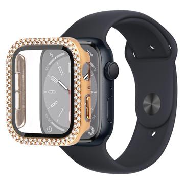 Strass Decoratief Apple Watch Series 9/8/7 Cover met Screenprotector - 41mm - Goud