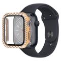 Strass Decoratief Apple Watch Series 9/8/7 Cover met Screenprotector - 45mm - Goud