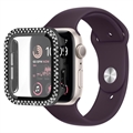 Strass Decoratief Apple Watch SE (2022)/SE/6/5/4 Cover met Screenprotector - 40mm - Zwart