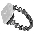 Strass Waaiervormig Apple Watch Ultra 2/Ultra/10/9/8/SE (2022)/7/SE/6/5/4/3/2/1 Band - 49mm/46mm/45mm/44mm/42mm - Zwart