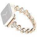 Strass Waaiervormig Apple Watch Ultra 2/Ultra/10/9/8/SE (2022)/7/SE/6/5/4/3/2/1 Band - 49mm/46mm/45mm/44mm/42mm - Champagne Goud
