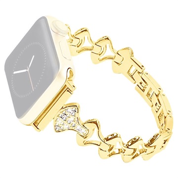 Strass Waaiervormig Apple Watch Ultra 2/Ultra/10/9/8/SE (2022)/7/SE/6/5/4/3/2/1 Band - 49mm/46mm/45mm/44mm/42mm - Goud