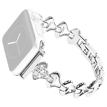 Strass Waaiervormig Apple Watch Ultra 2/Ultra/10/9/8/SE (2022)/7/SE/6/5/4/3/2/1 Band - 49mm/46mm/45mm/44mm/42mm - Zilver