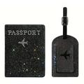 Set met paspoorthoes en bagagelabel met strass