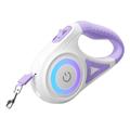 Rojeco Automatische Hondenriem met LED - 5m - Wit / Paars