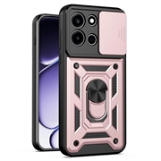 OnePlus Nord 6 Roterende ring hybride hoesje met camera schild - Rose Gold