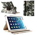 iPad Air Rotary Smart Tas - Groen / Wit / Zwart