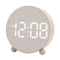 Ronde digitale LED-wekker met twee wekkers - beige