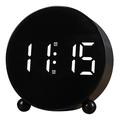 Ronde digitale LED-wekker met twee wekkers - zwart